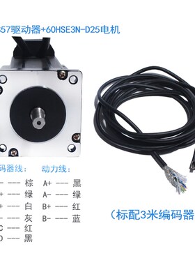 60闭环步进电机套装60HBSE4N-D25带编码器+驱动器HBS57 4N.m