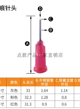 点胶机铁氟龙针头/特氟龙针嘴/瞬间胶针咀/白色针嘴/专用厌氧胶头