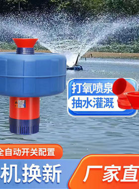 鱼塘增氧机大型大功率氧气泵鱼池浮水泵养鱼打氧机养殖增氧泵220v
