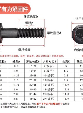 10.9级发黑法兰面螺栓GB5787M6M8M10M12M14M16汽车外六角带垫螺丝