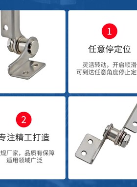 304不锈钢阻尼转轴扭矩铰链随任意停铰链 定位止动支撑铰链阻尼器