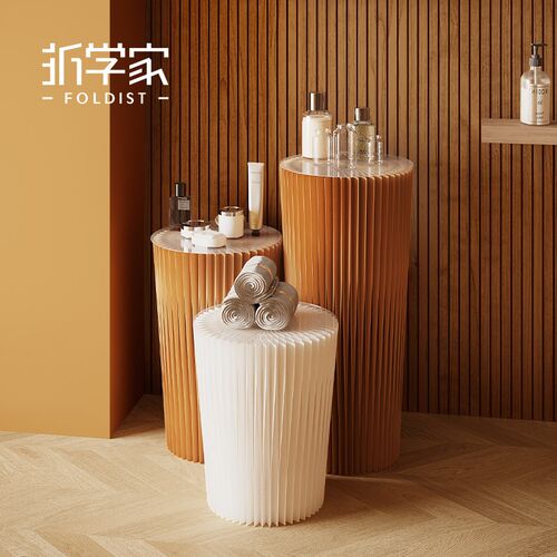 折学家梯形圆柱展架折叠展示架装饰置物台商用陈列摆台橱窗门店 - 图0