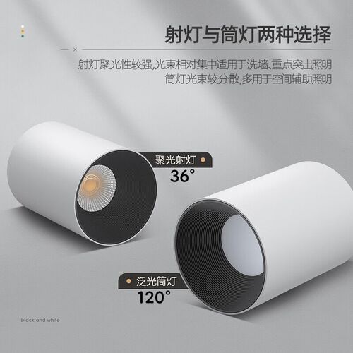 Ra98全光谱明装射灯家用客厅洗墙灯走廊过道低蓝光护眼明装筒灯 - 图2