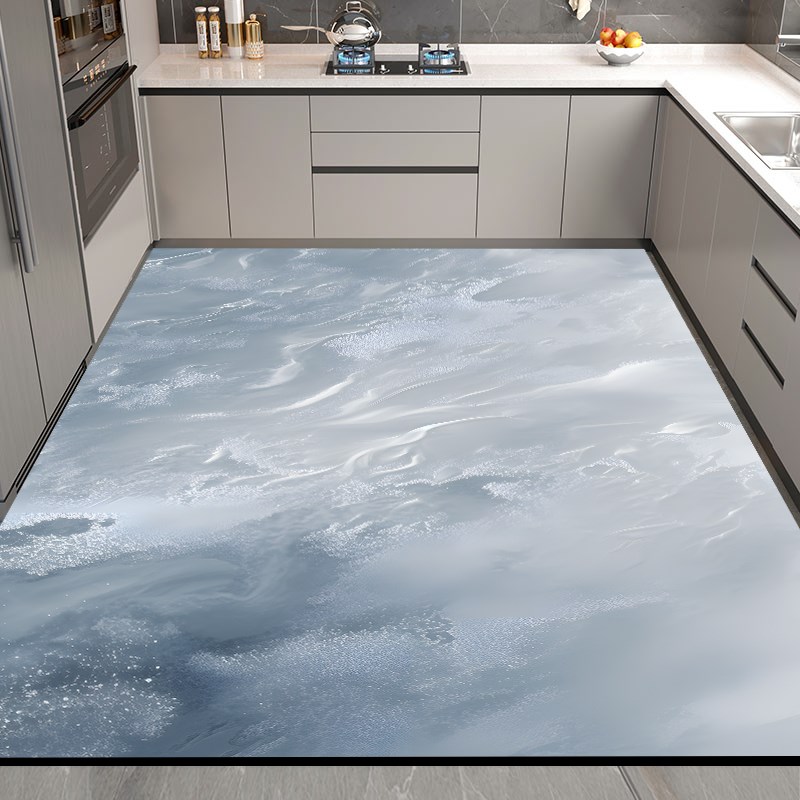 High-end kitchen floor mats are non-slip and oil-proof, wipeable and washable, fully covered carpets, waterproof PVC floor mats, stain-resistant and cuttable mats