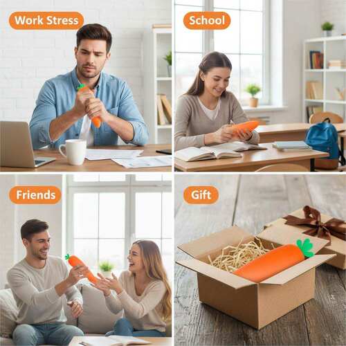 3pcs Carrot Squishy Stress Relief Toy Relaxing Sensory kids - 图3