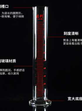 塑料量筒带刻度100毫升250/500/1000ml玻璃量筒量杯250毫升
