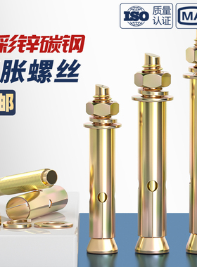 国标铁镀彩锌外膨胀螺丝螺栓小头拉爆爆炸钉膨胀管M6M8M10M12M14