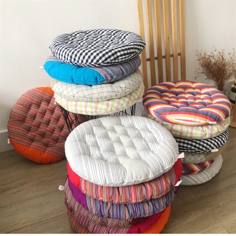 Round old coarse cloth cushion office cushion round chair cushion student bay window cushion meditation thickened literary and artistic warmth