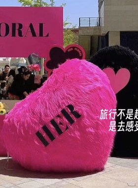 大型玫粉红色玫瑰风景区拍照打卡活动布置商场店铺网红巨型装饰摆