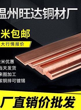 紫铜排铜排紫铜排扁条紫铜条镀锡铜排汇流排接地铜排母线排