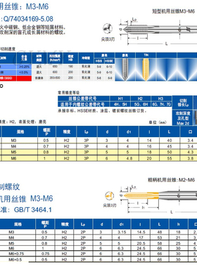 成量机用丝锥M3 4 5 6 8 10 12 粗牙细牙川量机用丝锥