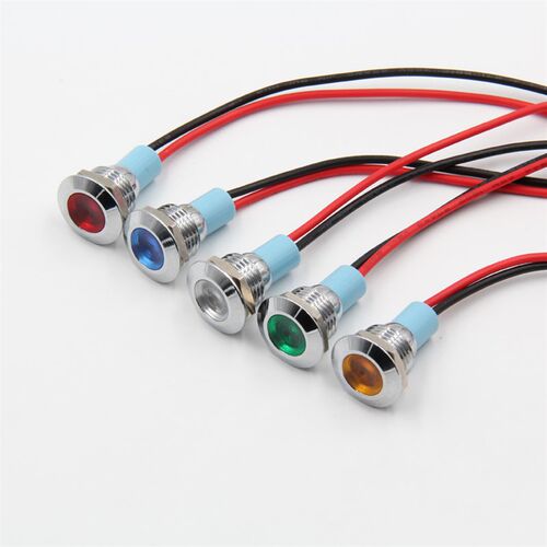 12mmLED金属指示灯防水讯号灯电压12v24v220v带线电源工作灯 - 图2