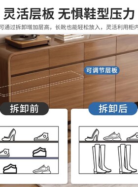 鞋柜家用门口入户玄关柜一体进门靠墙收纳柜2023新款爆款鞋架实木