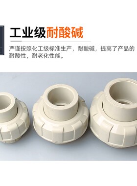 PPH活接头直接化工水管20对接器PPR管道25热熔快速转换直通活接头