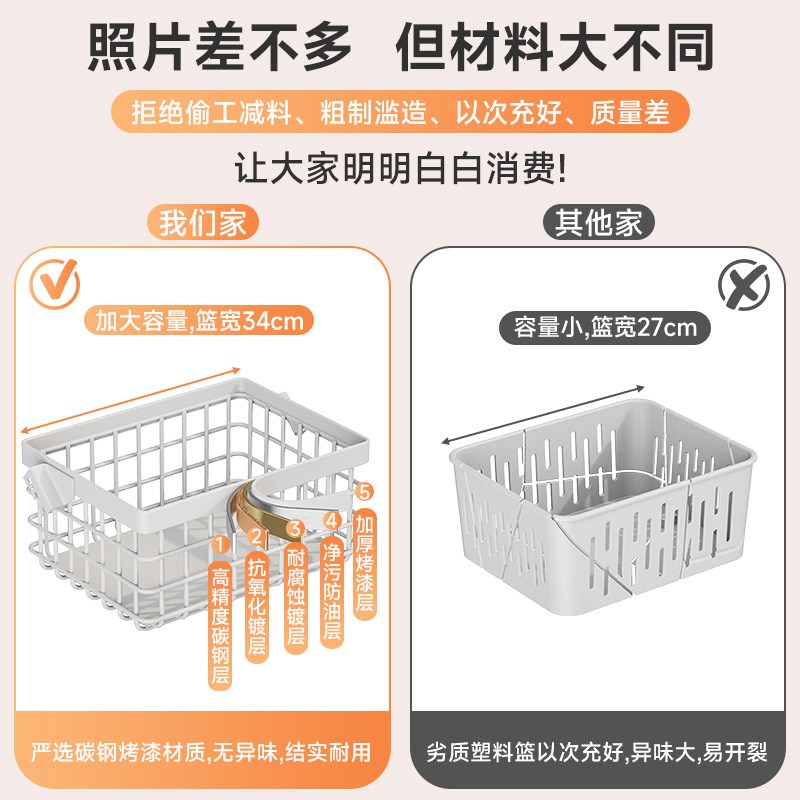 Kitchen multi-functional shelf floor-standing vegetable basket fruit and vegetable debris storage N storage rack hole board trolley storage