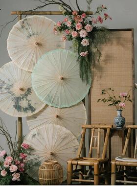 古风油纸伞直杆印花户外酒店美陈古风民族风汉服拍照摆设道具装饰