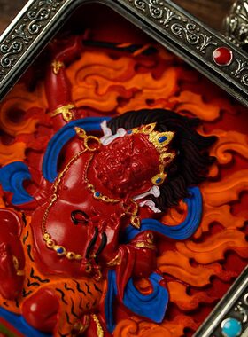 甄选新非遗西藏手绘上色唐卡嘎乌盒十二生肖本命朱砂擦擦唐卡吊坠