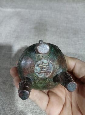 古玩杂项复古工艺品桌面摆饰仿古三足鼎青铜器铜器铜鼎摆件收藏品