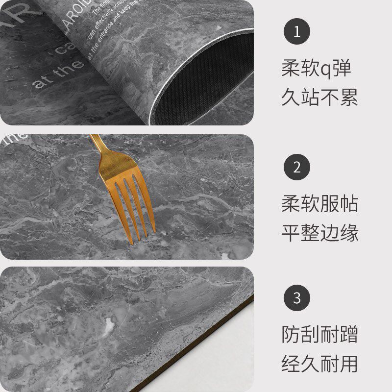Full kitchen water-absorbing and oil-absorbing floor mats, non-slip, dirt-resistant, wear-resistant, dust-proof carpets, custom-cut and thickened floor mats