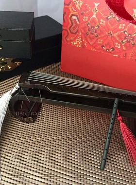 迷你古琴模型摆件檀木手工木蓝忘机陈情令琴笛挂件竹笛箫中国传统