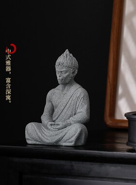 创意孙悟空猴子青砂石摆件鱼缸盆栽造景装饰齐天大圣客厅酒柜禅意