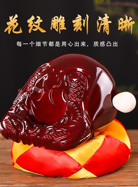 木鱼法器木实小型家居香樟乐鱼打击木器一套木鱼垫梆子木雕摆件