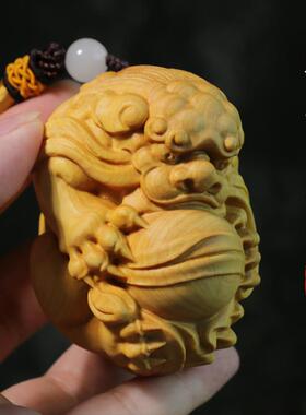 保真乐清黄杨木雕手把件貔貅挂件实木饰品小叶黄杨雕刻工艺品把玩