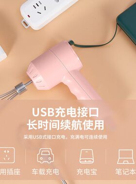 甄选手持打蛋器电动家用迷你手持小型烘培无线充电打发奶油搅拌棒