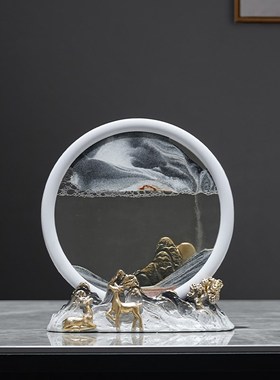 创意流沙画沙漏摆件家居饰装电关柜客厅酒柜玄视品饰品办公室摆设
