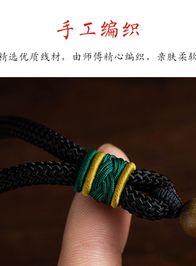 天然绿檀木实木雕刻件肖马上有钱摆生文品手把件家居装饰玩工艺品