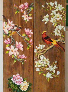 老樟木原生态风化木挂画壁饰壁画老木头手绘板画酒店客厅会所茶楼