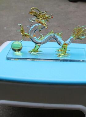 办水件白摆晶龙商务礼品开业办公工艺品12十二生肖送领导龙公室