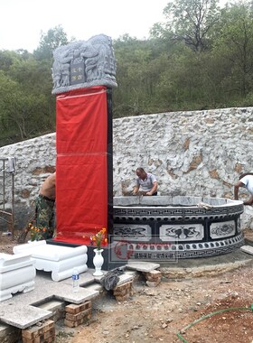墓碑定制坟围石包坟石材花岗岩石碑户外土葬夫妻合葬墓围坟石刻字