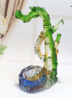 琉璃富贵竹子节节高办公桌上装饰开业礼品送老外创意工艺品小摆件