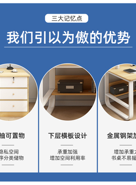 电脑桌台式办公职员工位简易桌椅子工作台现代简约带抽屉家用写字