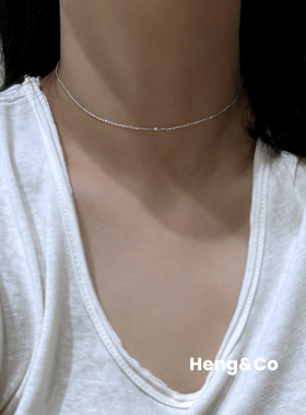 Heng&Co/925纯银极细闪o链choker