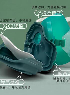 保为康8200防尘面具KN95防工业粉尘口罩装修打磨煤矿工业防护面罩