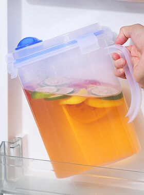 透明家用密封大容量夏季冰箱饮料带盖凉水壶冷水壶水果冷泡茶水壶