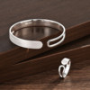 Bracelet Master Half Window Pure Silver 9999 Pure Silver Ring for Women Simple, Versatile, Fashionable and High-end Gift Geometric Silver Ring