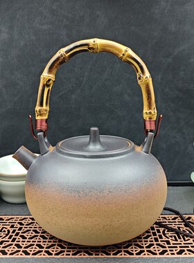 提梁壶提手陶瓷壶玻璃煮茶壶竹根竹鞭壶把手竹提手提梁壶柄竹提梁