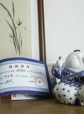景德镇陶瓷公仔手工瓷器娃娃青花瓷中式人物工艺品礼品客厅摆件
