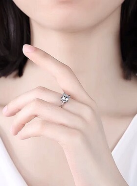IDOPT950真钻牛头铂金钻戒女