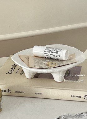 北纳陶瓷面欧盘香薰首饰展示盘玄关桌收置物盘高级感艺术托盘摆件