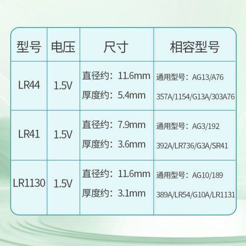 GP超霸LR41纽扣电池AG3电子192手表发光耳勺灯测L736计算机电笔欧姆龙游标卡尺温度计392A玩具遥控圆形计步器 - 图2