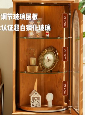 邮差来敲门复古展示柜樱桃木实木旋转书架手办转角柜书柜置物收纳