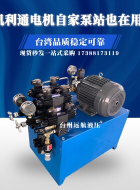 液压站泵站液压系统油泵电机三相380V单相电动机带动油泵0.75KW