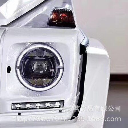 奔驰G级W463G350 G500 G55 G63G65老改新几何LED熏黑暗夜大灯总成 - 图2