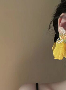 海岛度假风花朵耳钉新款