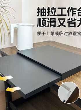 厨房台面拉伸板微波炉电饭煲抽拉式置物架烤箱收纳支架厨房置物架