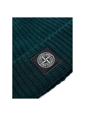 STONE ISLAND男士标志贴片针织帽